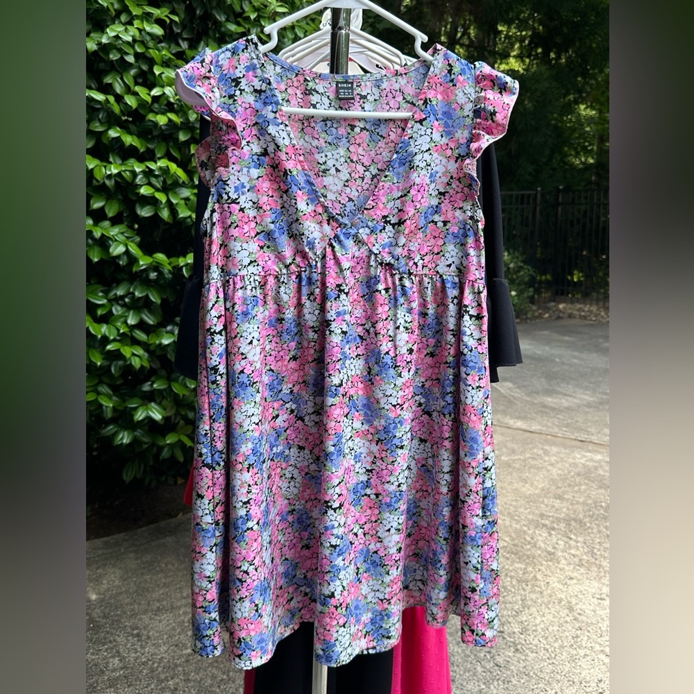 Floral SHEIN Dress in Pink and Blue